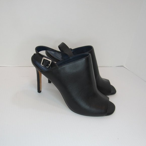 Charles & Keith Black Sling Back Peep Toe Stiletto Heels - Picture 9 of 12